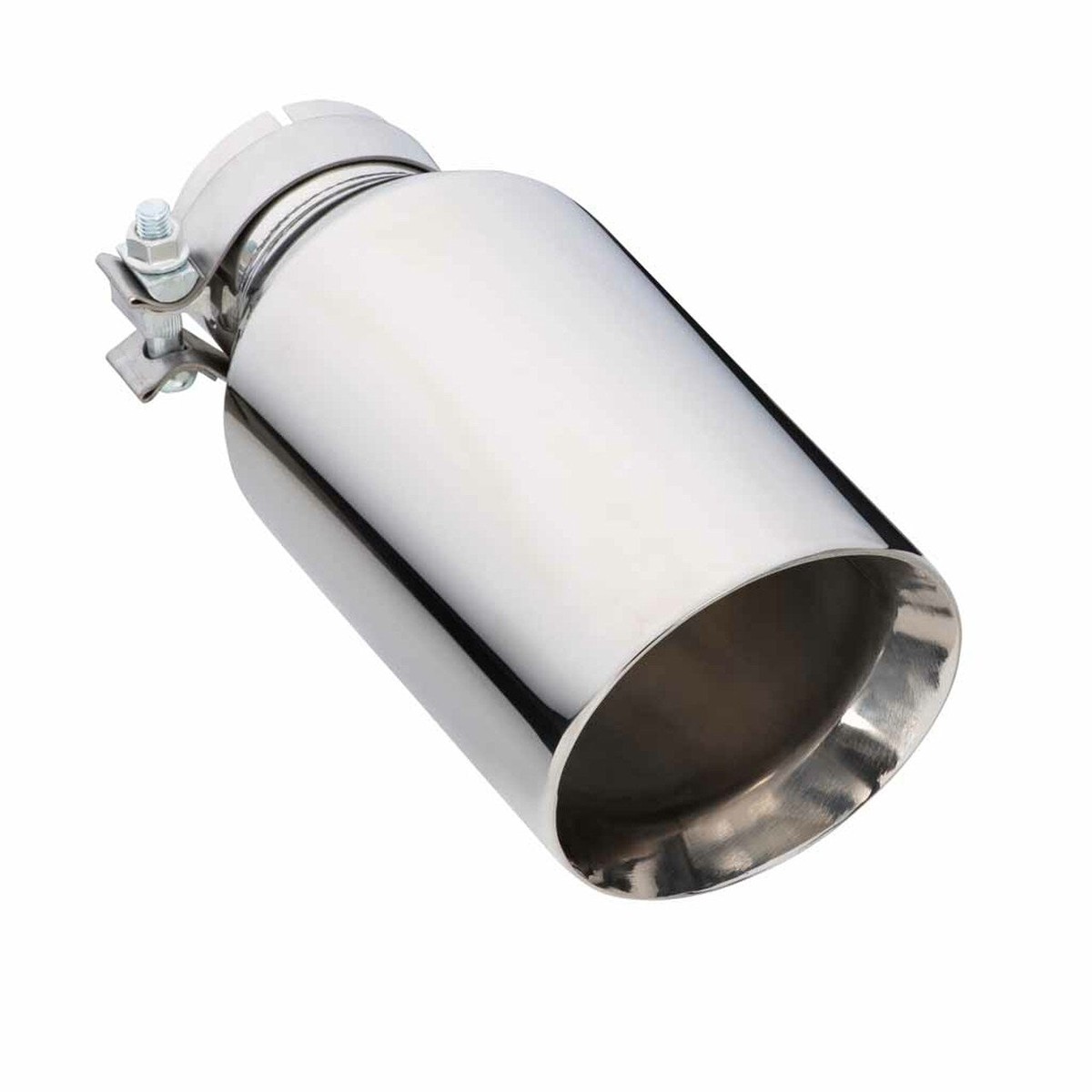 Exhaust Tip - 3" In - 5" Out - 12" Long (Angle Cut - Inner Cone - 304 Stainless)