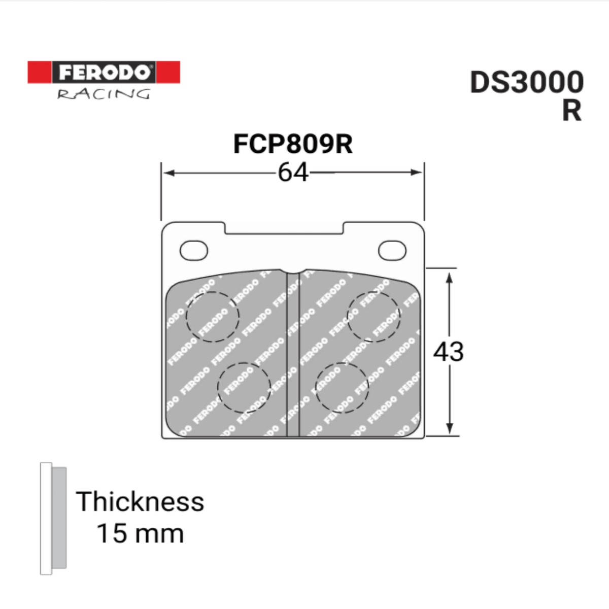 Ferodo FCP809R DS3000 Brake Pads