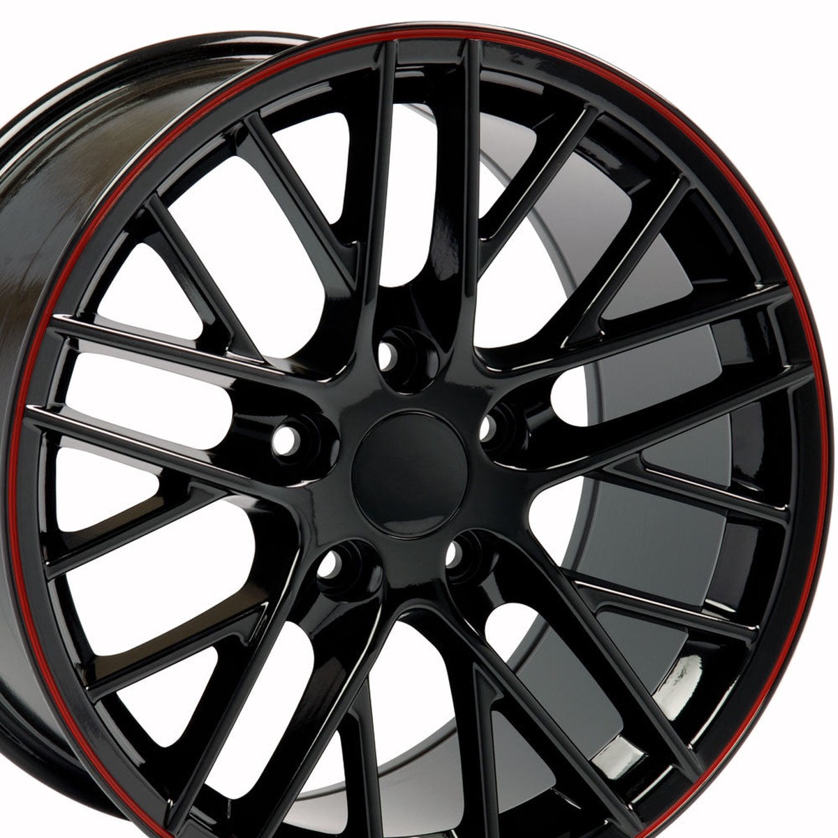 1988-1996 Corvette C4 and 93-02 Camaro Firebird C6 ZR1 STYLE Wheels CV08A 17x9.5 Black Redline Corvette Wheels SET from OE Wheels