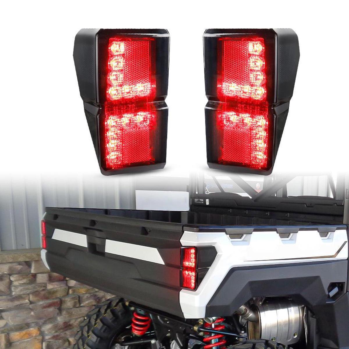 (2pcsset) Smoked LED Tail Lights Rear Brake Stop Running Lamp for Polaris Ranger 1000 Models 2018 2019 2020 2021 2022 Replace OEM 2413766