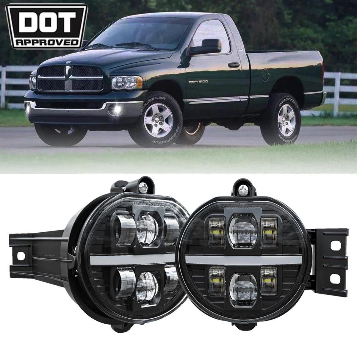 (2pcsset) DOT Approved LED Fog Lights with DRL for 2002-2008 Dodge Ram 1500 2003-2009 Dodge Ram 2500 3500