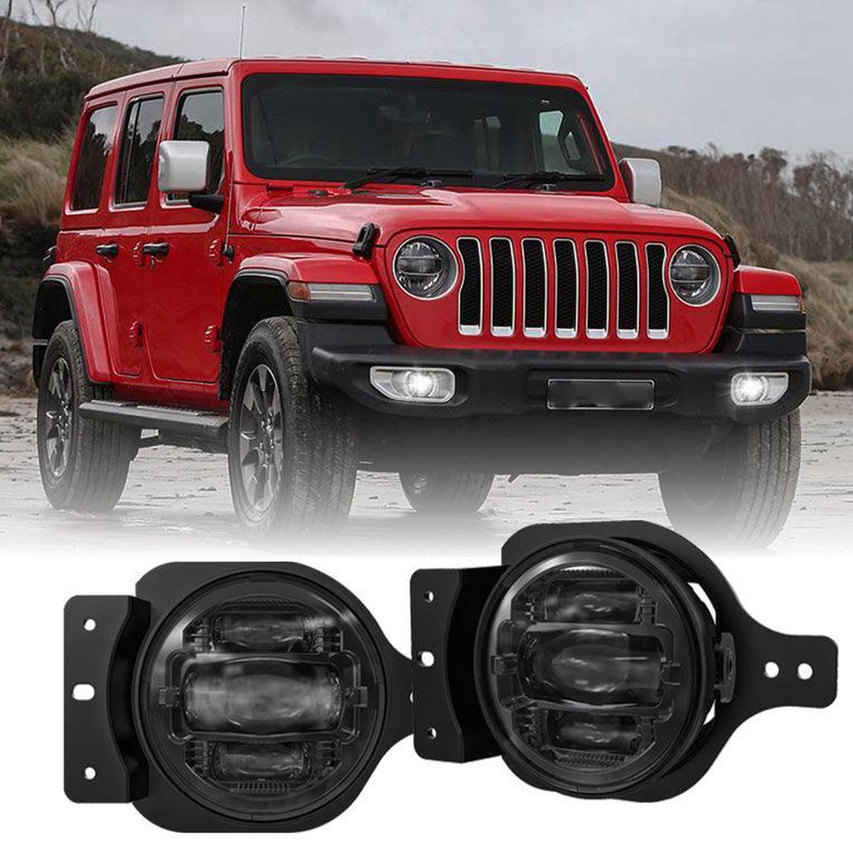 (2pcsset) 4 Inch LED Fog Lights Replacement for Jeep Wrangler JL 2018 2019 2020
