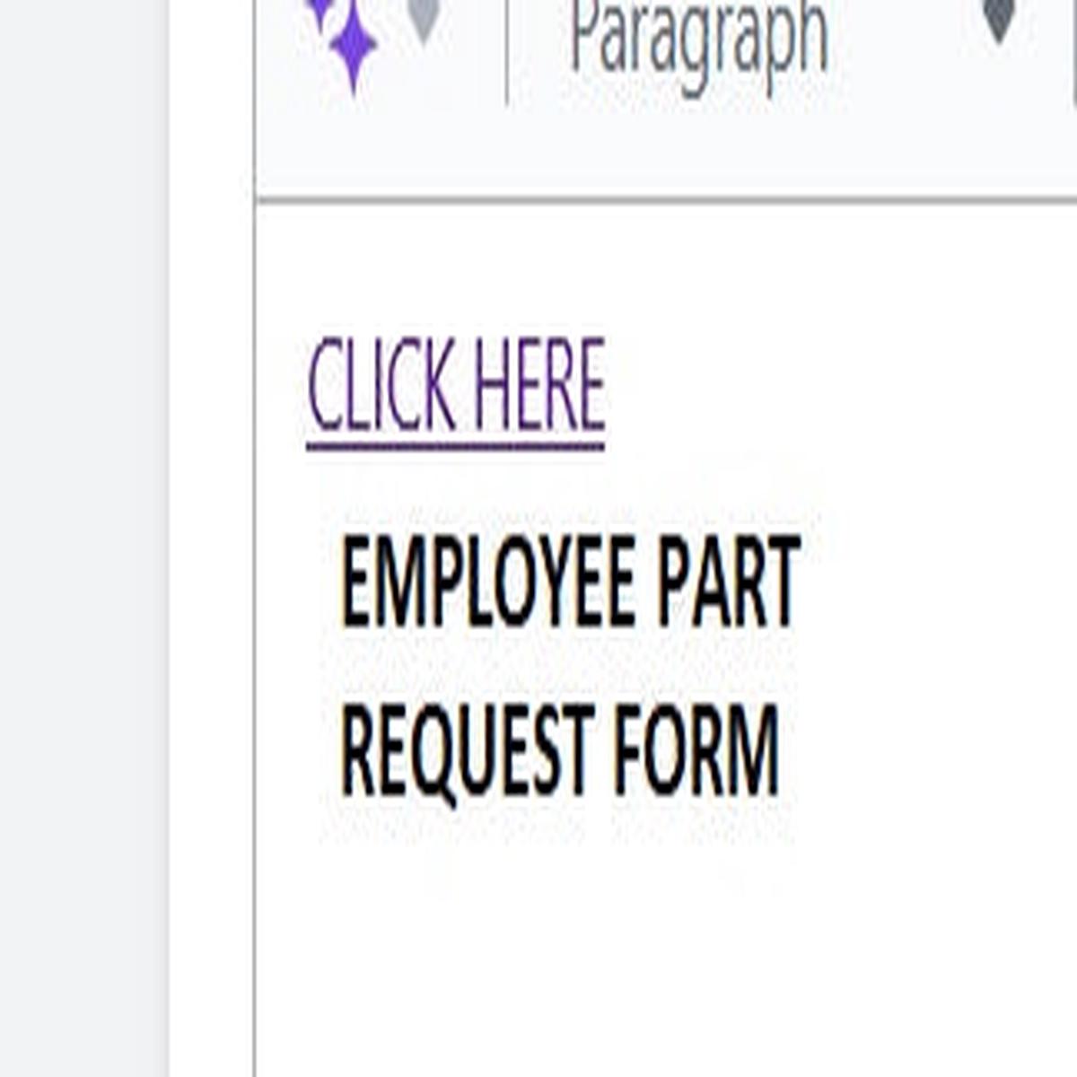 PART REQUEST FORM