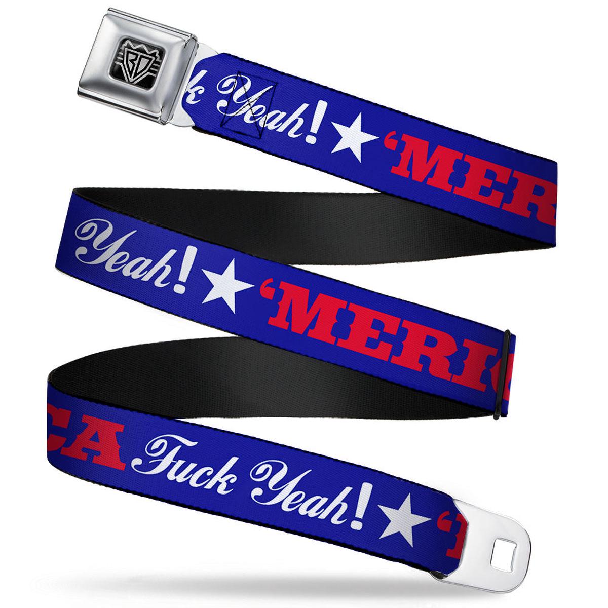 'MERICA Star USA Seatbelt Belt World Cup 2026 Fan Gear (Blue/Red/White)