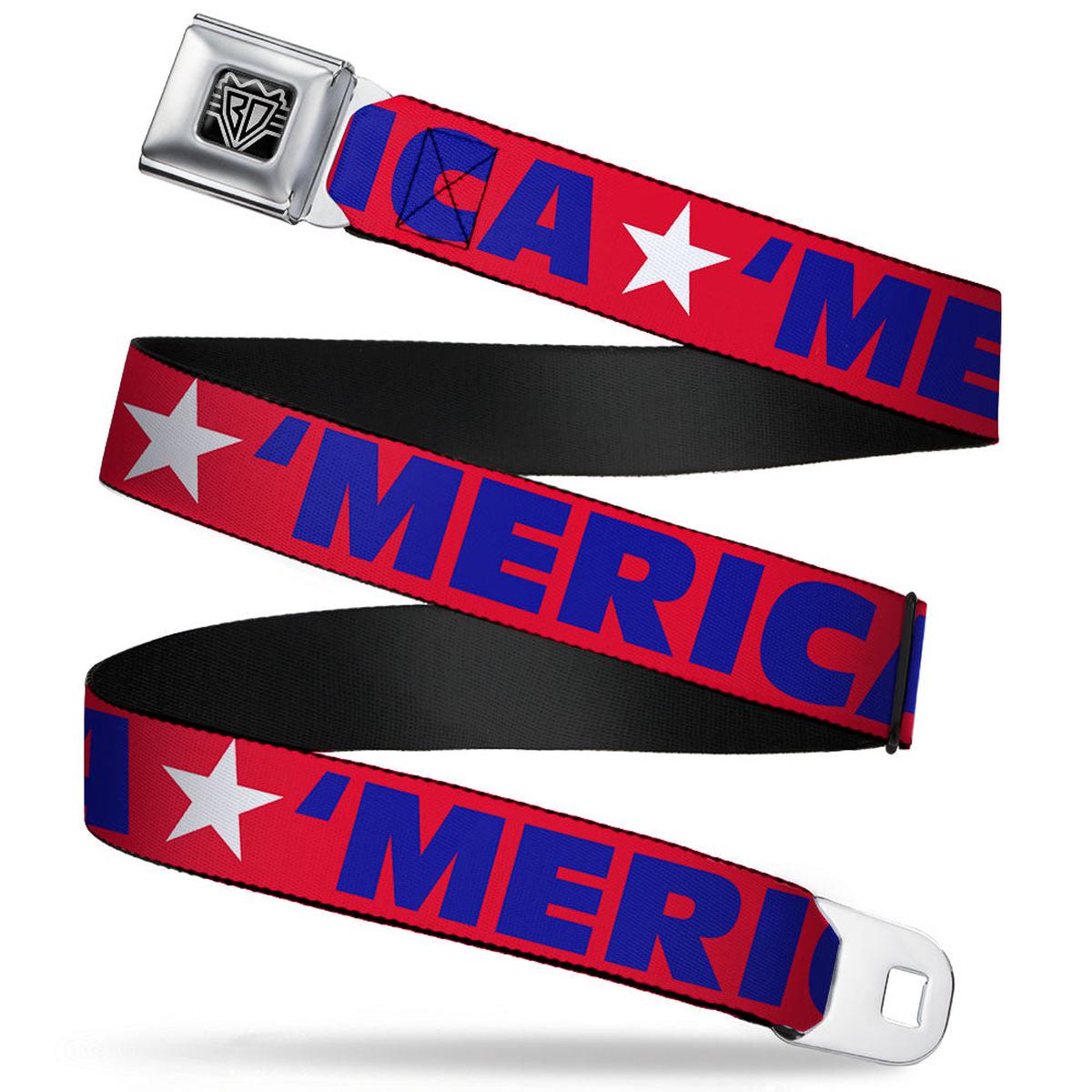 'MERICA Star USA Seatbelt Belt World Cup 2026 Fan Gear (Red/Blue/White)