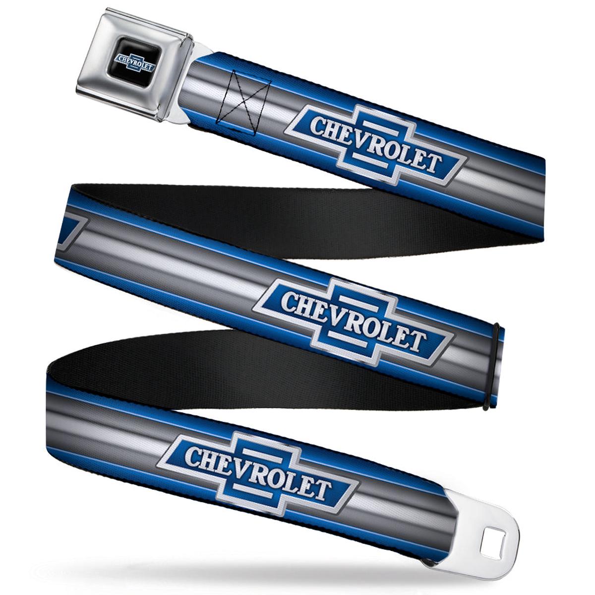 1929 Chevrolet Bowtie Logo Black & Blue Seatbelt Belt
