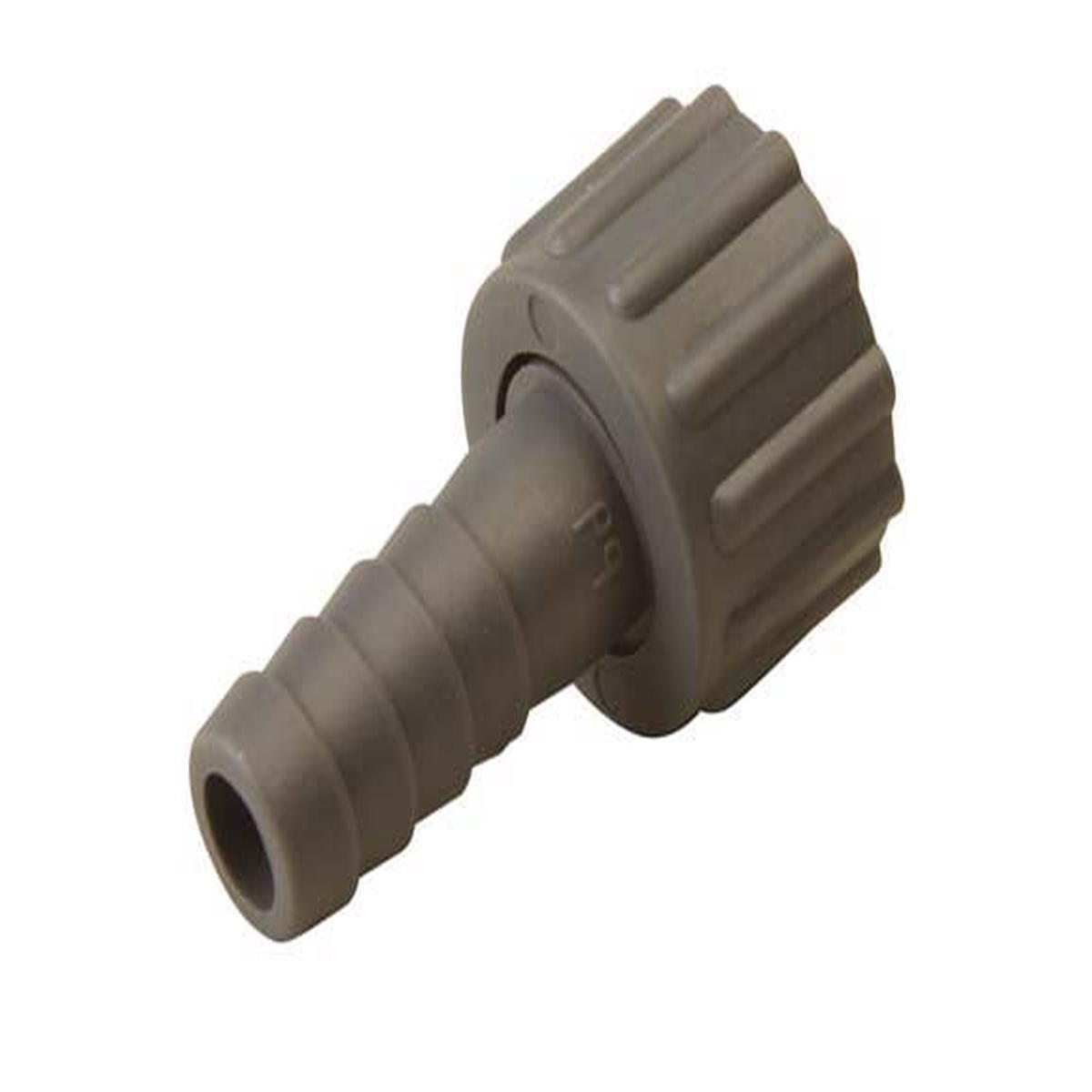 " F x 13mm Nut & Tail, Polypropylene, Female thread x hose tail