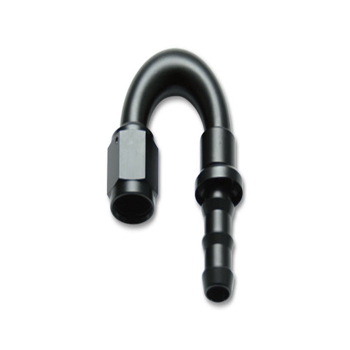 Vibrant Performance Push-On 180 Degree Hose End -10 AN Female to -10 AN Hose Barb - Black