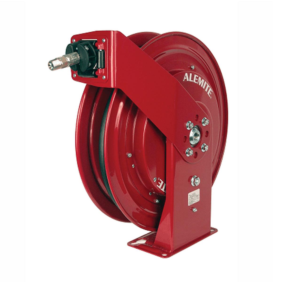 8078-B by Alemite | Heavy Duty Reel | Grease | Connecting Hose Inlet: 3/8" Male NPTF | Delivery Hose Outlet: 1/4" Female NPTF | Delivery Hose Specification: 1/4" x 50ft (317874-50) | Max Pressure: 600